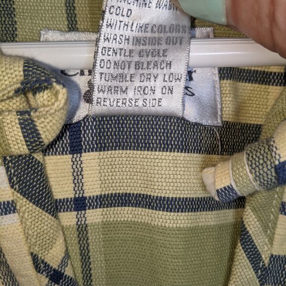 Vintage 80's 90's Christopher & Banks Patch Madras Plaid Cotton Jacket M - Picture 5 of 9